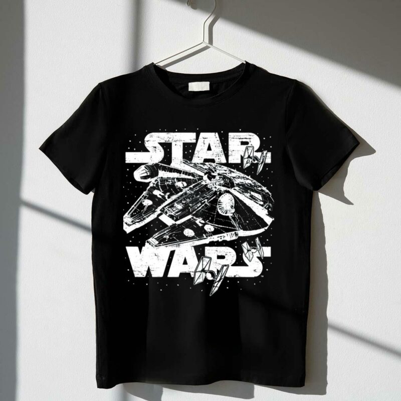 star wars millennium falcon and tie fighters t shirt t shirt 1 1