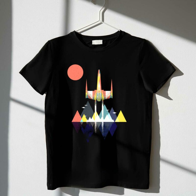 star wars millennium falcon sunset style retro t shirt t shirt 1 1