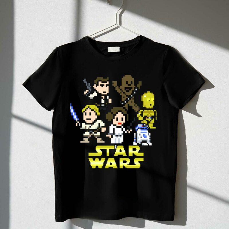 star wars pixel characters cast t shirt t shirt 1 1