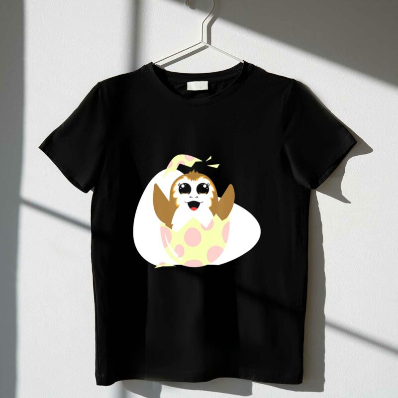 star wars porg cartoon hatching from easter egg t shirt t shirt 1 1
