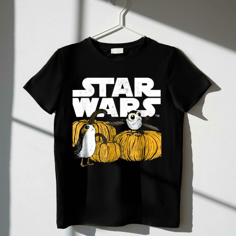 star wars porg pumpkin halloween patch scene t shirt t shirt 1 1