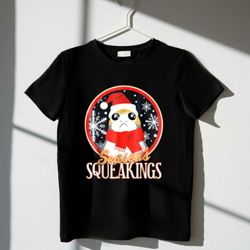 star wars porg seasons squeakings santa snowflakes t shirt t shirt 1 1