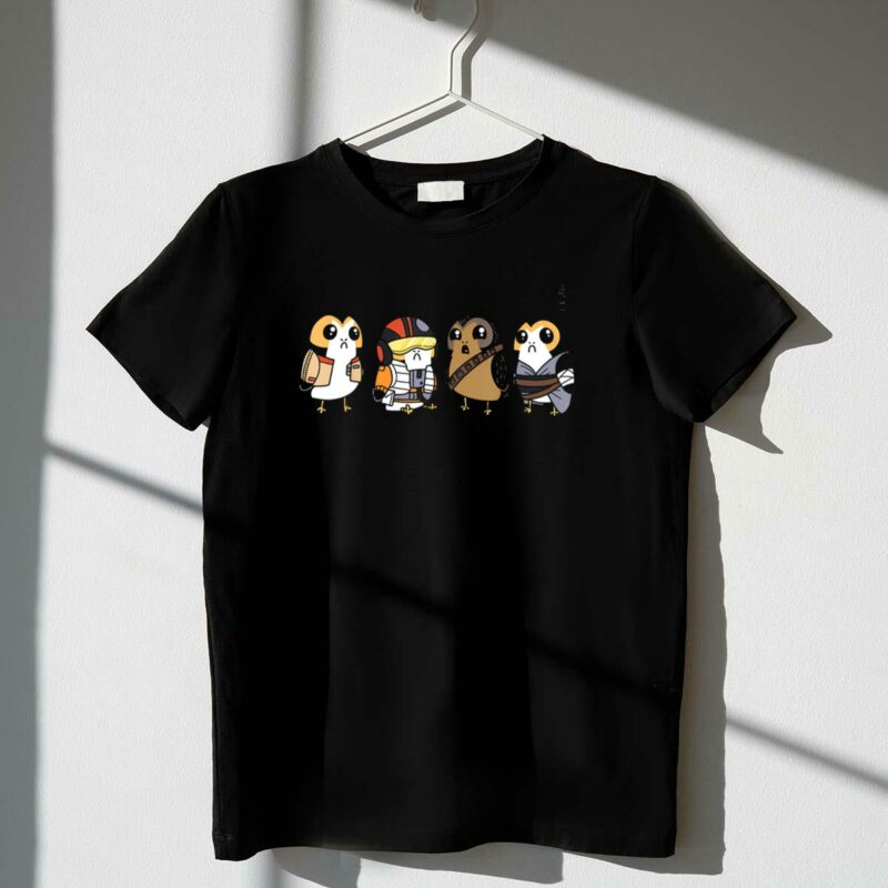 star wars porgs dressed as chewbacca rey poe dameron and finn t shirt t shirt 1 1