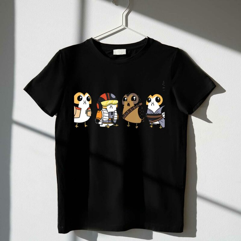 star wars porgs in iconic costumes of beloved characters t shirt t shirt 1 1