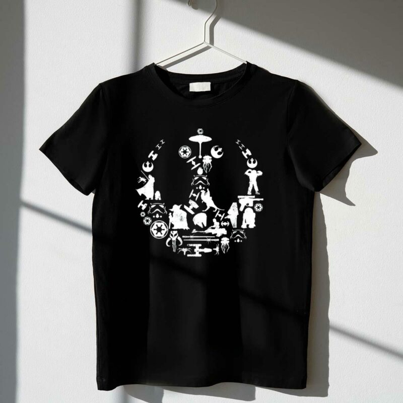 star wars rebel alliance iconography with galactic symbols and starfighters t shirt t shirt 1 1