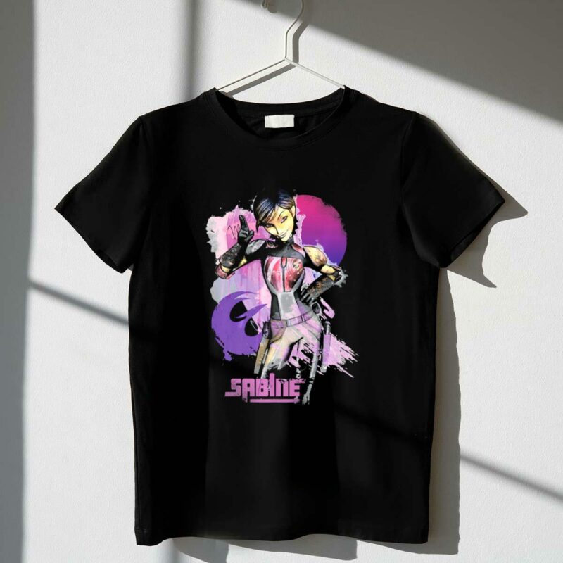 star wars rebels sabine wren vibrant mandalorian warrior t shirt t shirt 1 1