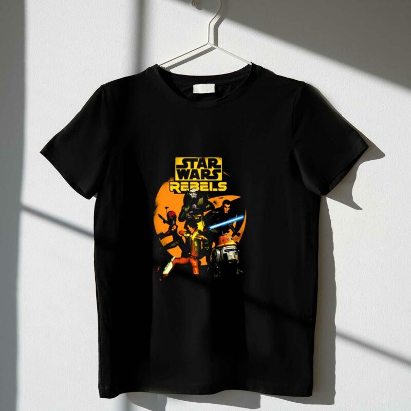 star wars rebels the good guys characters group action scene t shirt t shirt 1 1