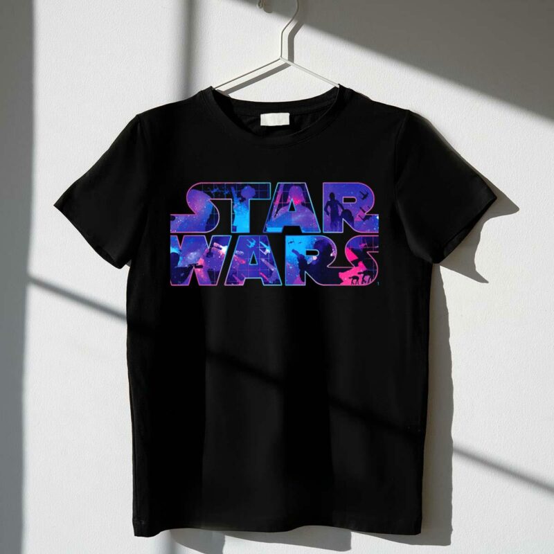 star wars retro 90s silhouette twinkling stars t shirt t shirt 1 1