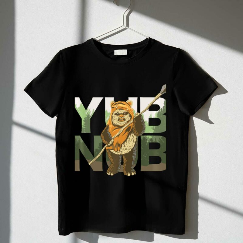 star wars return of the jedi ewok yub nub forest background t shirt t shirt 1 1