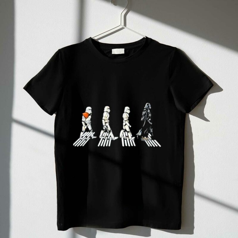 star wars stormtrooper and darth vader abbey road walkers t shirt t shirt 1 1