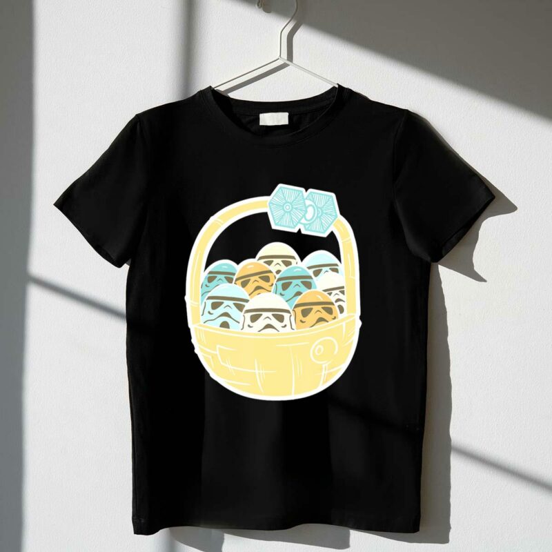 star wars stormtrooper helmet easter basket with tie fighter bow t shirt t shirt 1 1