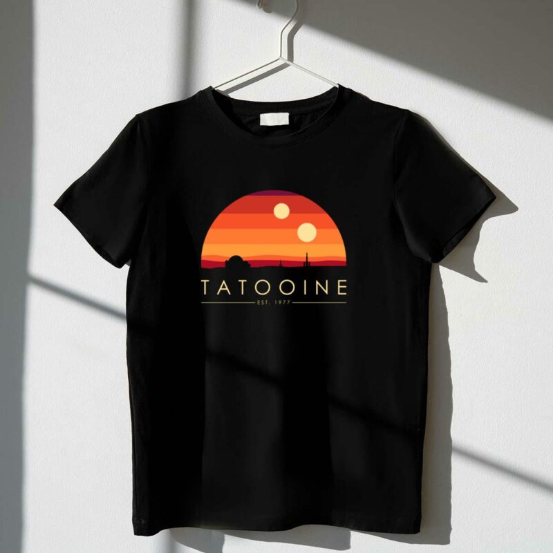 star wars tatooine est 1977 twin suns desert landscape t shirt t shirt 1 1