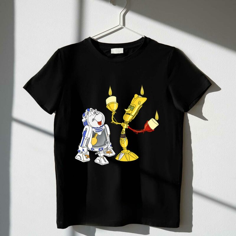 star wars the beastly duo crossover candle bots t shirt t shirt 1 1