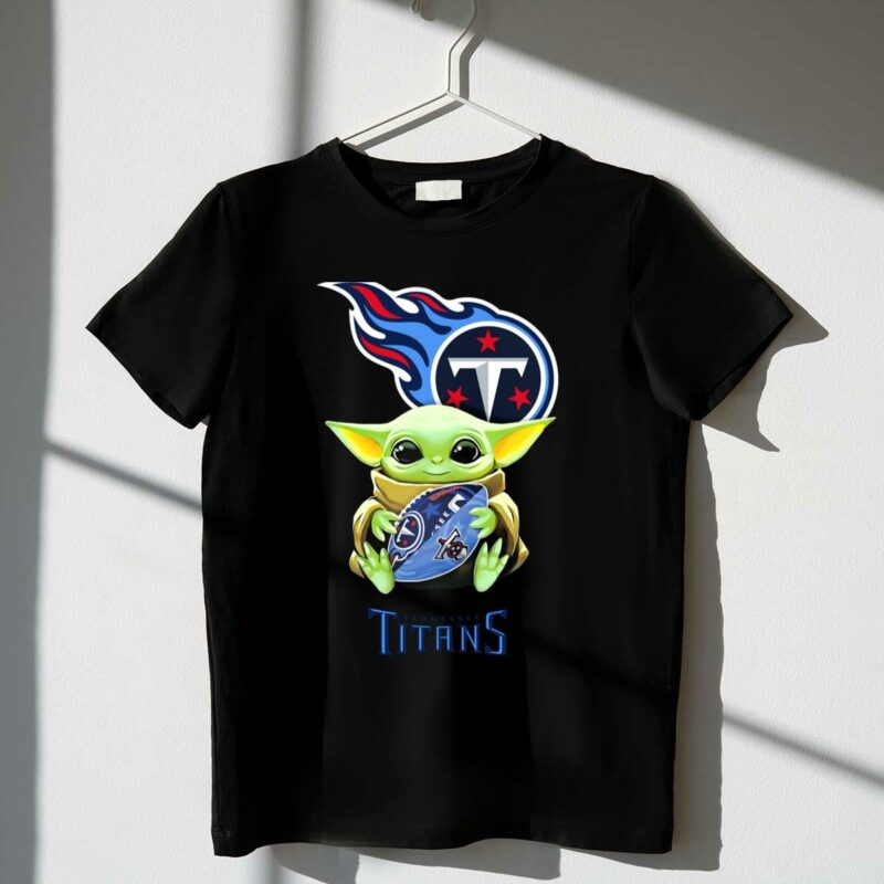 star wars the child holding tennessee titans football tailgate t shirt t shirt 1 1