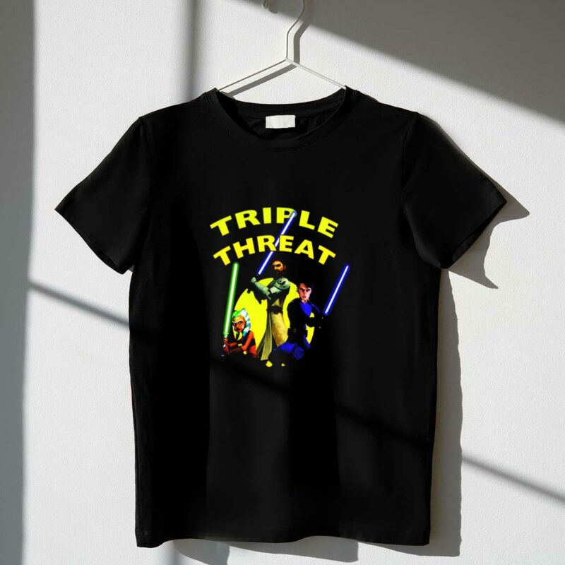 star wars the clone wars jedi trio triple threat t shirt t shirt 1 1