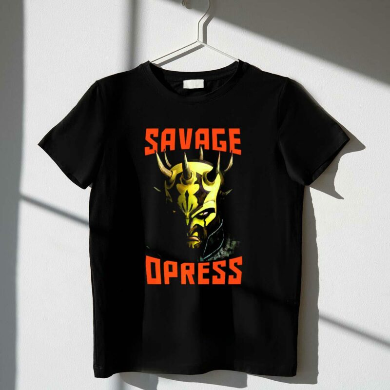 star wars the clone wars savage opress big face text t shirt t shirt 1 1