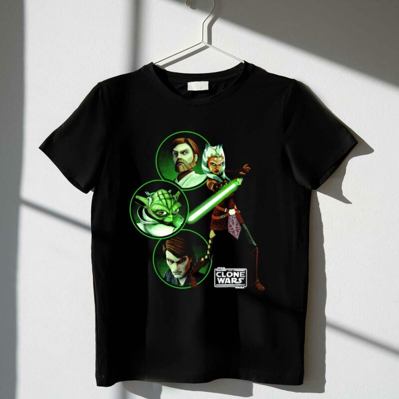 star wars the clone wars yoda ahsoka obi wan anakin rebel alliance group shot t shirt t shirt 1 1