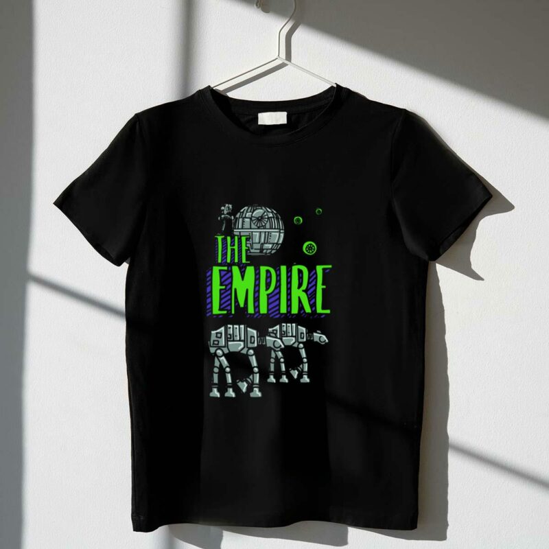 star wars the empire death star and at at walkers doodle t shirt t shirt 1 1