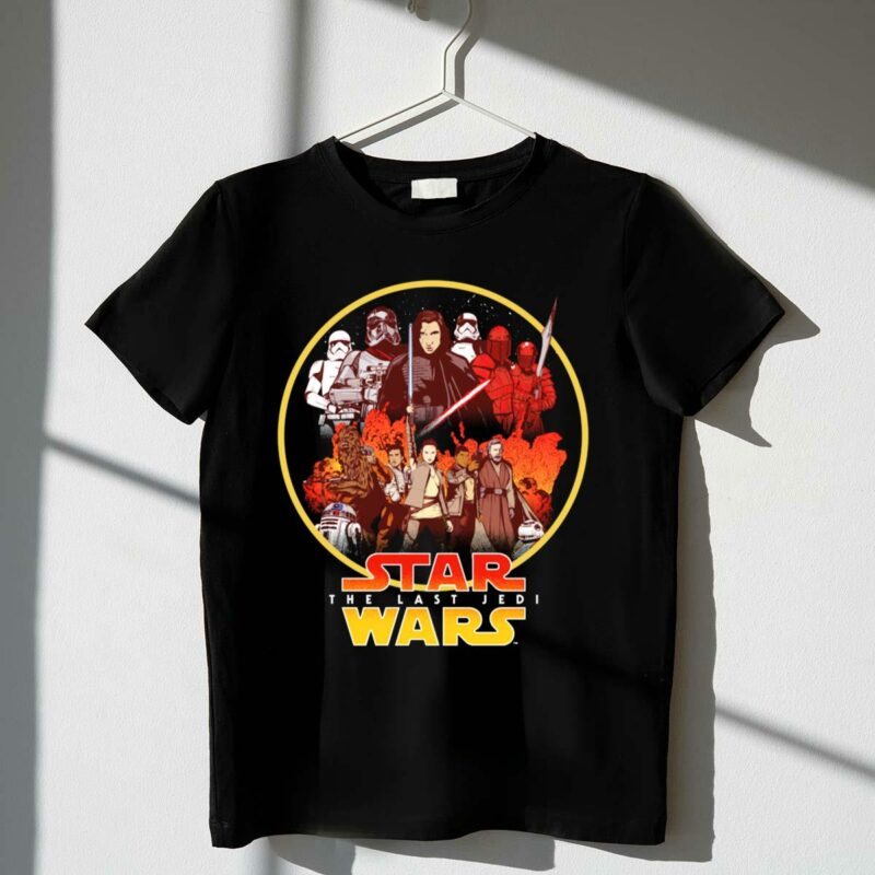 star wars the last jedi character circle t shirt t shirt 1 1