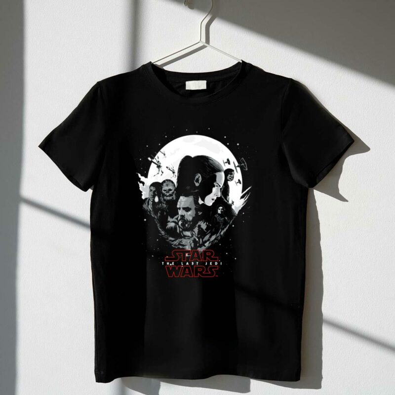 star wars the last jedi planetary reflections moon characters t shirt t shirt 1 1