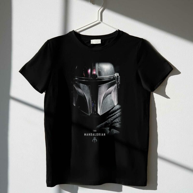 star wars the mandalorian dark helmet close up t shirt t shirt 1 1