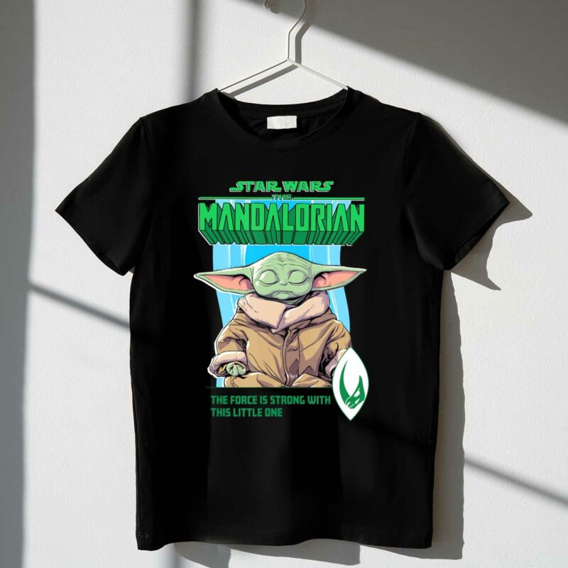 star wars the mandalorian grogu the force is strong with this little one t shirt t shirt 1 1