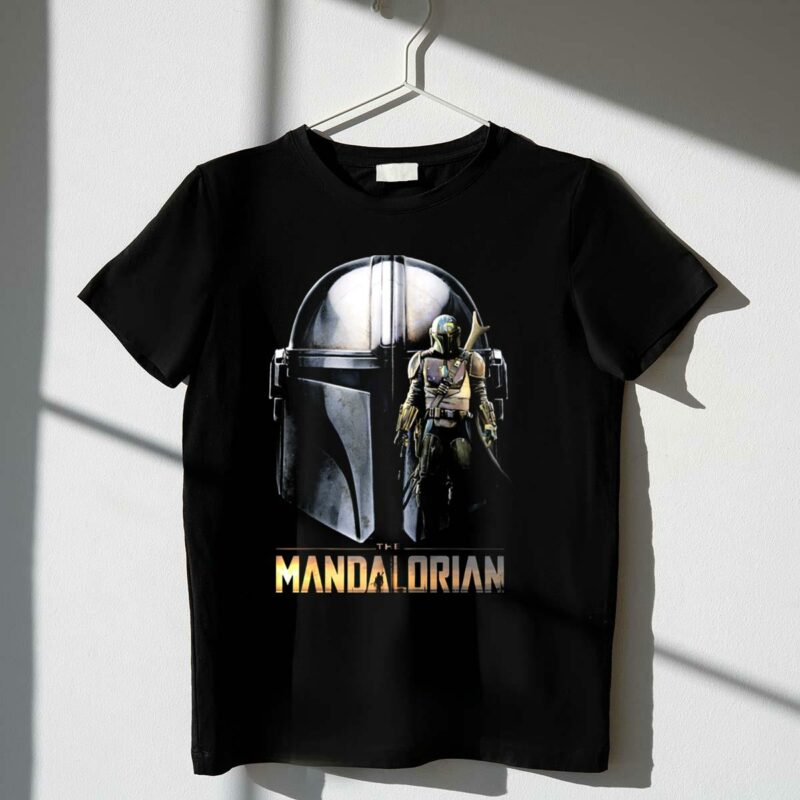star wars the mandalorian helmet and bounty hunter armor t shirt t shirt 1 1