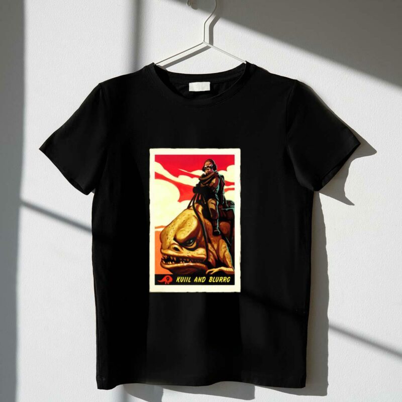star wars the mandalorian kuiil and blurrg retro t shirt t shirt 1 1