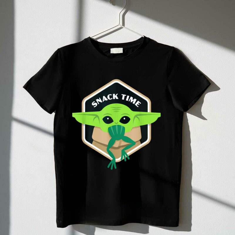 star wars the mandalorian snack time the child eating frog t shirt t shirt 1 1