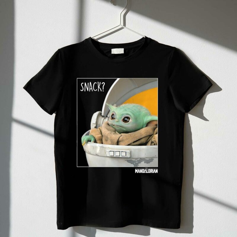 star wars the mandalorian snack time the child in pod t shirt t shirt 1 1