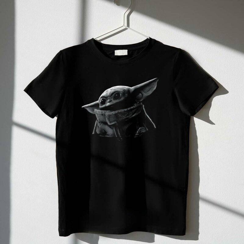 star wars the mandalorian the child black and grey grogu t shirt t shirt 1 1