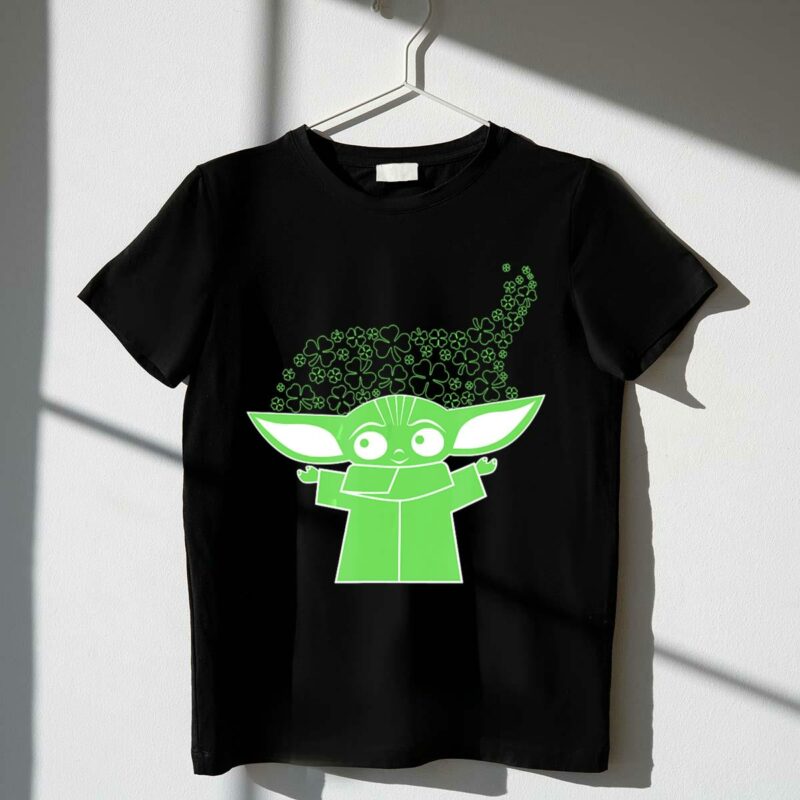 star wars the mandalorian the child grogu clover charm t shirt t shirt 1 1