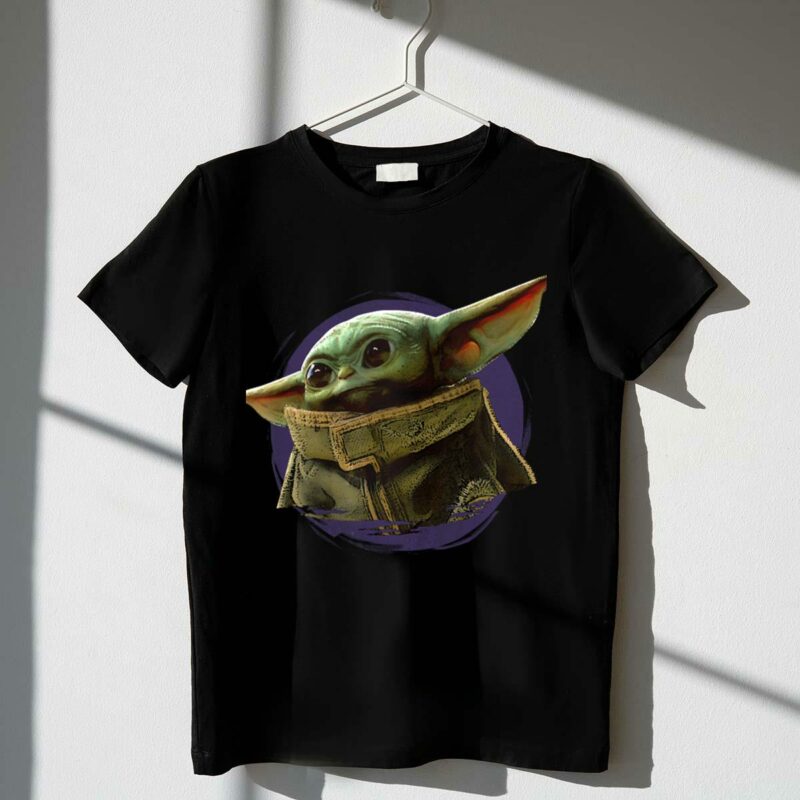 star wars the mandalorian the child grogu purple smoke circle t shirt t shirt 1 1