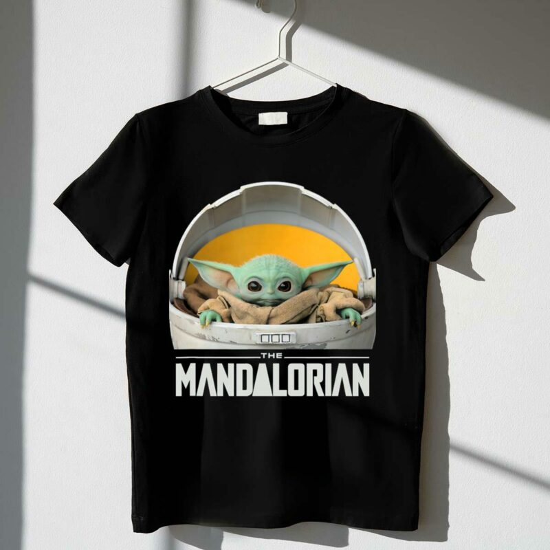 star wars the mandalorian the child in floating pod iconic character t shirt t shirt 1 1