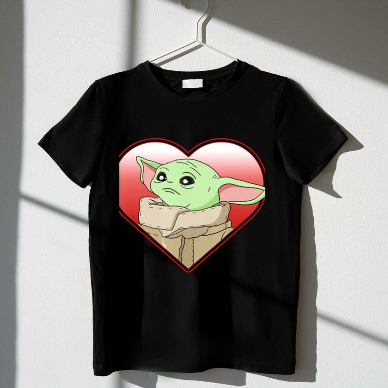 star wars the mandalorian the child valentine heart grogu t shirt t shirt 1 1