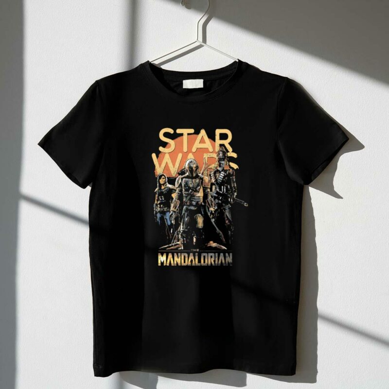 star wars the mandalorian trio characters dark t shirt t shirt 1 1