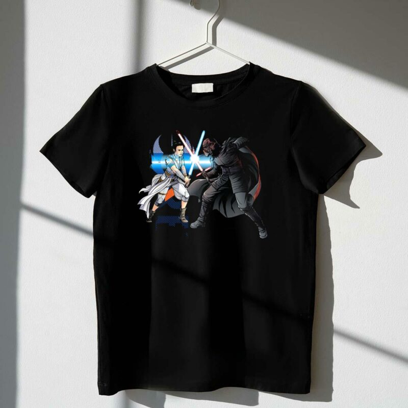 star wars the rise of skywalker rey and kylo ren lightsaber duel t shirt t shirt 1 1