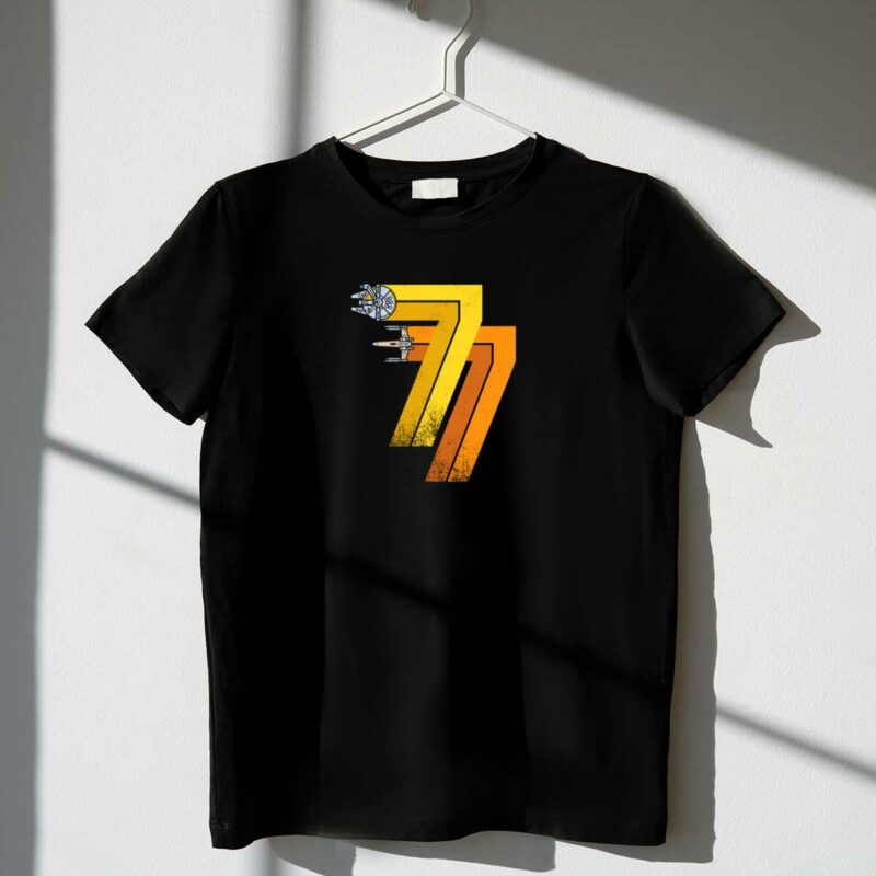 star wars trilogy may 25th 1977 millennium falcon x wing retro 77 t shirt t shirt 1 1
