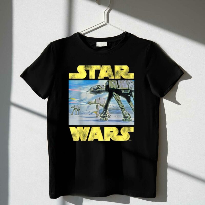 star wars vintage imperial at at battle of hoth scene t shirt t shirt 1 1
