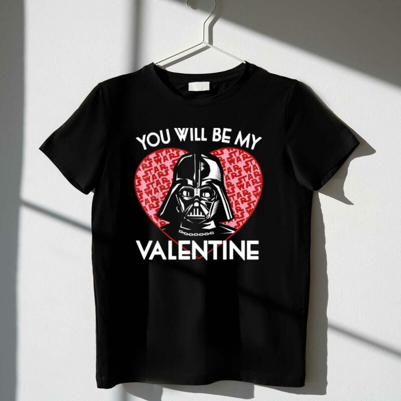star wars you will be my valentine darth vader heart t shirt t shirt 1 1