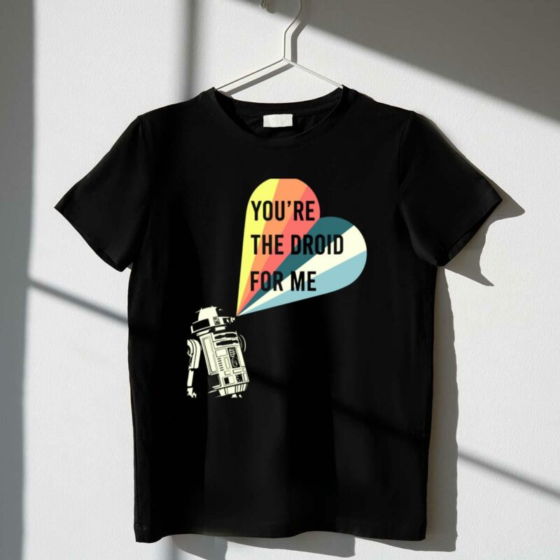 star wars youre the droid for me r2d2 striped heart retro t shirt t shirt 1 1