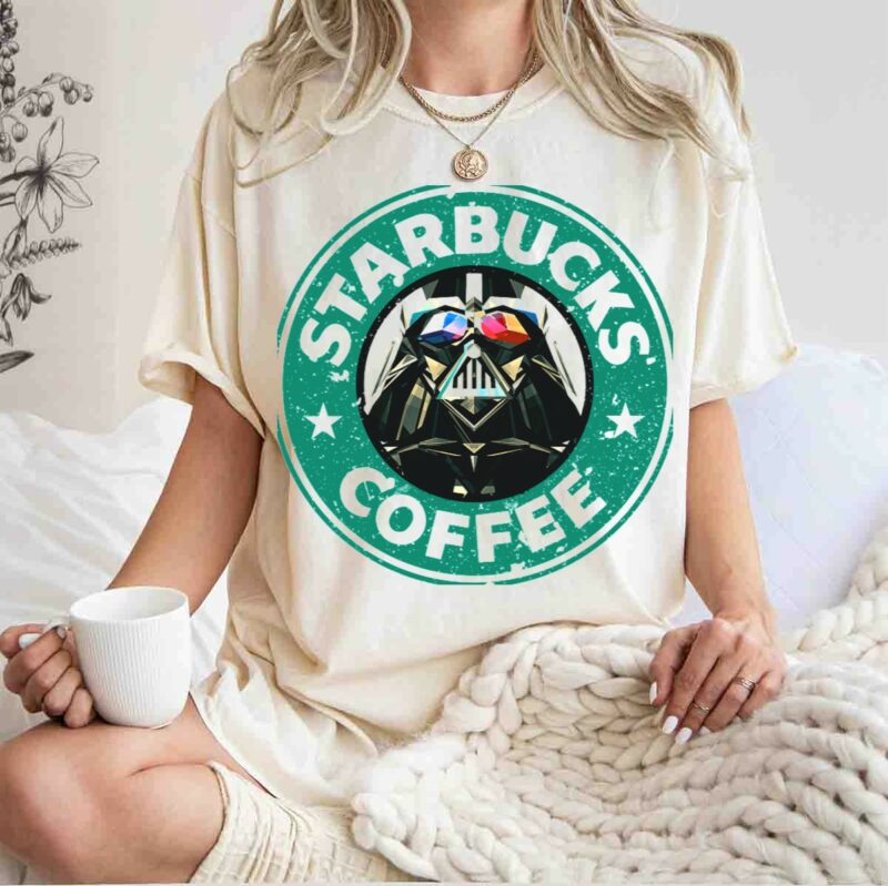 starbucks coffee darth vader star wars logo mashup t shirt t shirt 1 1