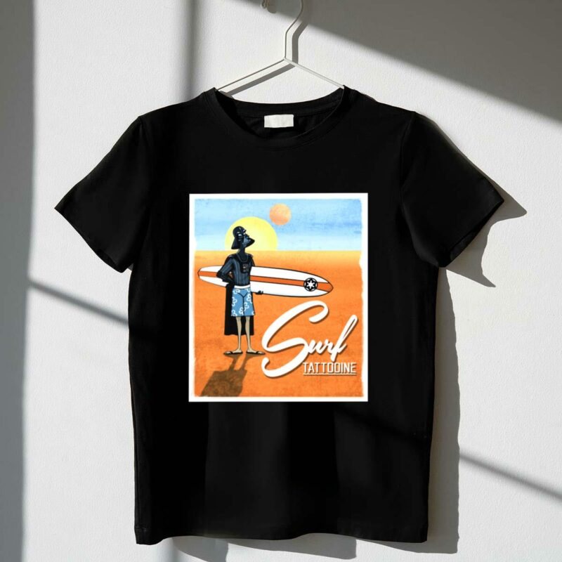 surf tatooine darth vader star wars surfing scene t shirt t shirt 1 1