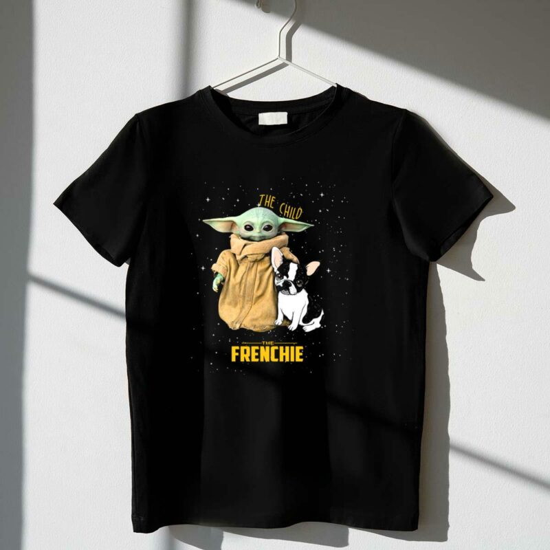 the child baby yoda and frenchie star wars t shirt t shirt 1 1