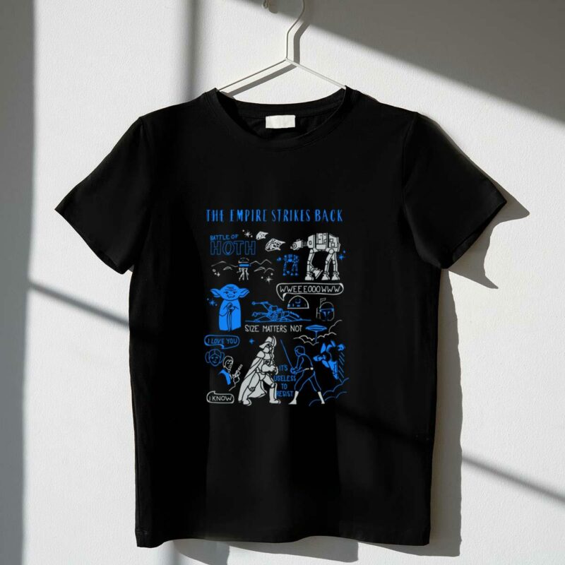the empire strikes back battle of hoth size matters not star wars doodle t shirt t shirt 1 1