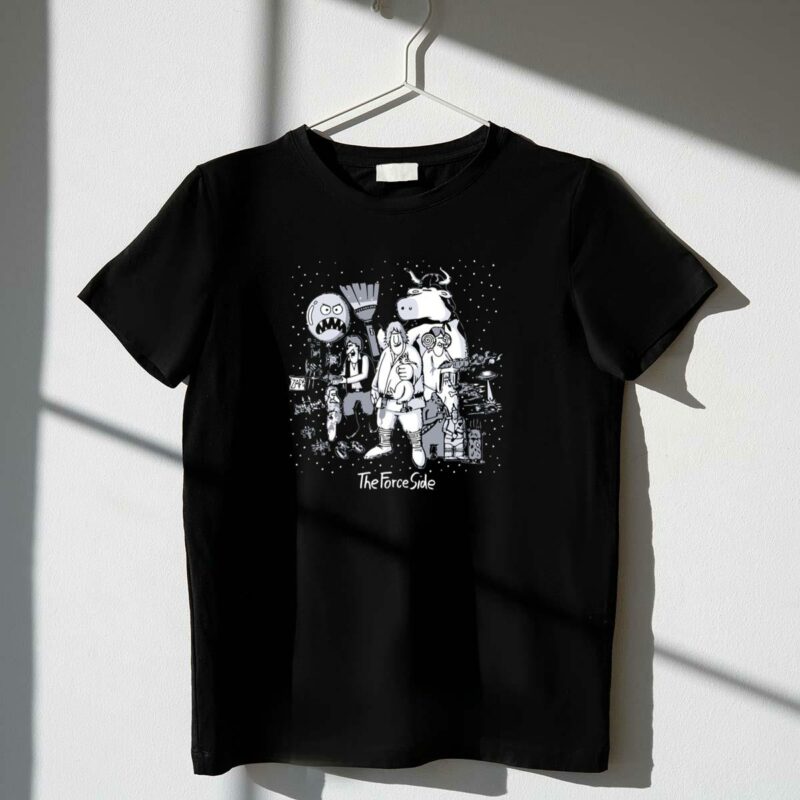the force side star wars parody with cartoon characters and space elements t shirt t shirt 1 1