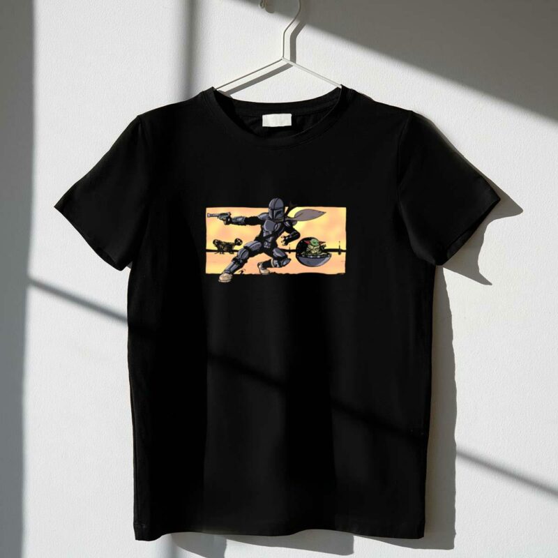 the mandalorian and baby yoda star wars t shirt t shirt 1 1