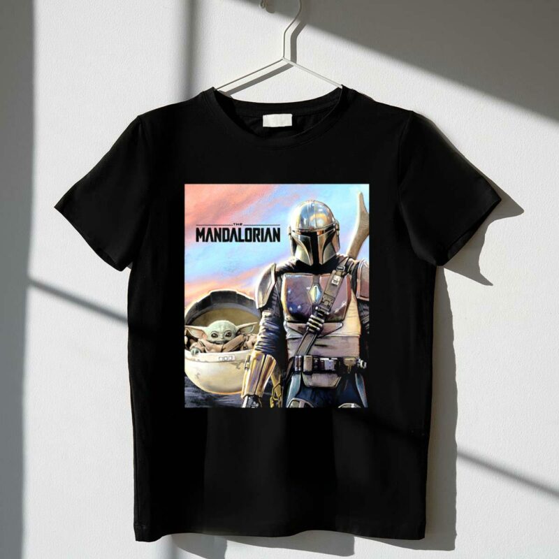 the mandalorian star wars the child painting scene t shirt t shirt 1 1