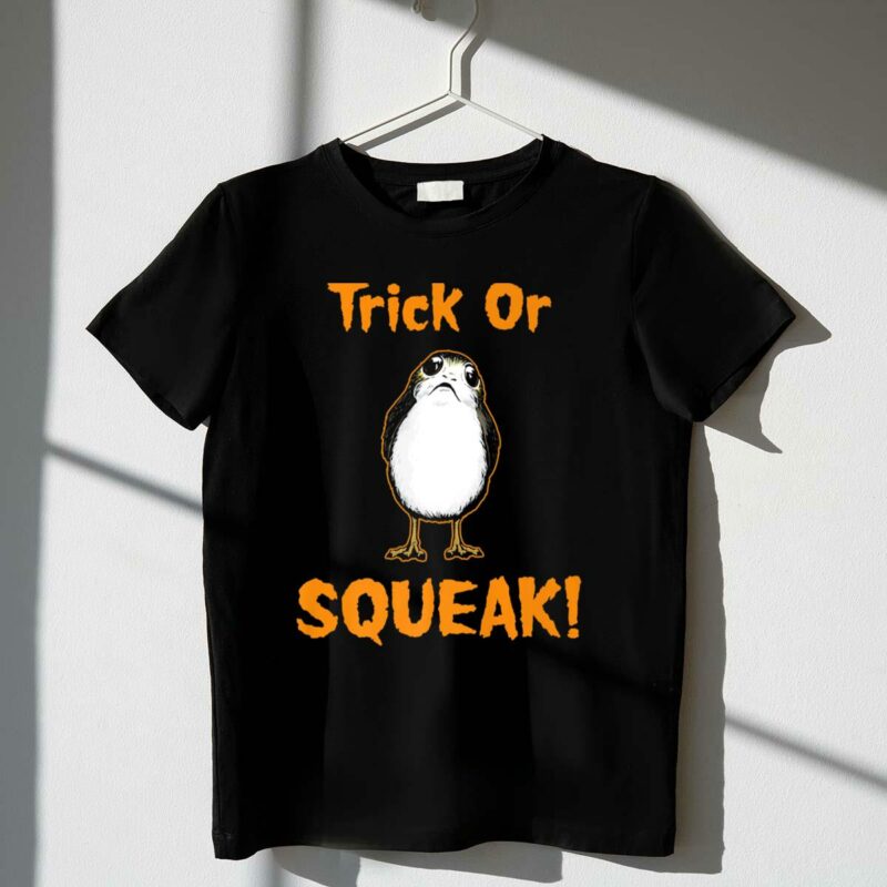 trick or squeak porg halloween star wars t shirt t shirt 1 1