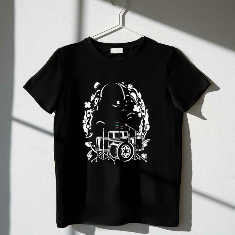 vader playing drums star wars t shirt t shirt 1 1